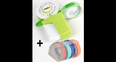 DESQ® SET Lettertang met 78 verschillend karakters & pak Trendy tapes| Emoticons | Incl. 3mtr tape | Hoofdletters en kleine letters