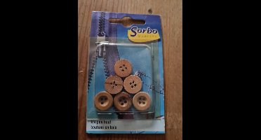 6 Knopen Hout Sorbo