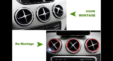 Luchtrooster decoratie ring voor Mercedes Benz Cla Gla A Klasse W176 W246 W117 X156 rood