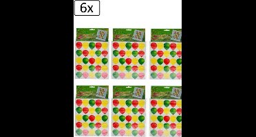 6x Raam sticker ballonnen 35cm x 50cm - Carnaval thema feest verjaardag ballon raamsticker themafeest party
