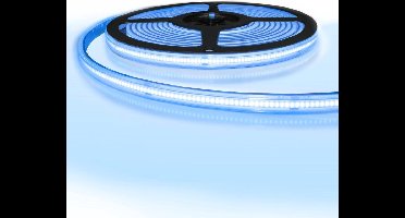 5 meter gekleurde COB led strip IP65 24V - Blauwe kleur - 384 leds p/m