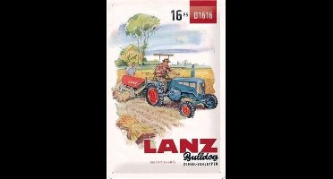 LANZ Bulldog Metalen wandbord in reliëf 20x30 cm