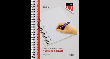 Collegeblok Quantore A4 23-gaats 4 tabs lijn 100vel - set 5 stuks