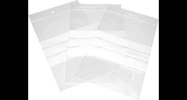 Gripseal zakken - 100 stuks - 160 x 230mm - transparant - hersluitbaar - inclusief schrijfvlakken - WOP