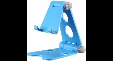 Tablet Houder Opvouwbaar/Inklapbaar - Telefoon, Samsung Galaxy Tab & iPad Standaard voor Bureau of Tafel - Blauw