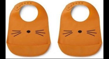 Liewood - Tilda Silicone Bib 2 Pack - Cat mustard