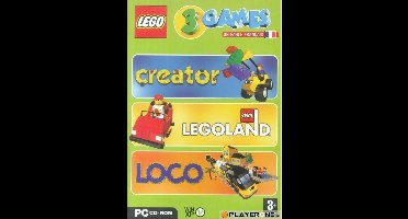 Coffret LEGO : 3 Jeux Creator + Legoland + Loco : PC DVD ROM , FR