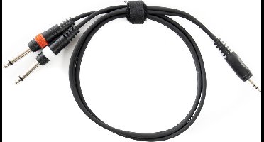 Invoerkabel - MUSIC STORE soundcard kabel jack 1 m 3,5 sym./ 2x6,3 mono - zwart