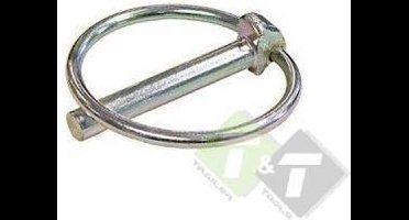 kamar Borgpen 8 mm met verende ring - borgpin - verzinkt - 45 mm lengte pen