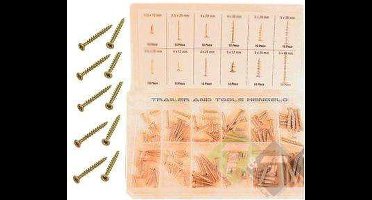 120 delige houtschroeven assortiment - verschillende maten voor houten oppervlaktes - benson