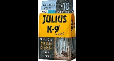 Julius K9 - Graanvrij en hypoallergeen hondenvoer - hondenbrokken op everzwijn/lam/rund & aardappel basis - voor volwassen honden - 3kg