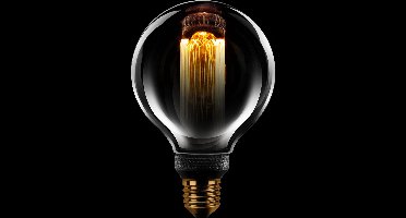 Lichtbron Globe 80mm kooldraad LED dimbaar - half smoke / half helder