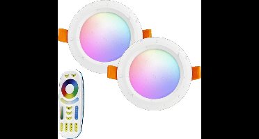 Milight RGBWW led inbouwspot down light set met afstandsbediening - 6 Watt