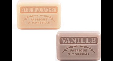 Soap bar set - zeep savon de marseille Vanille + Sinaasappelbloesem 2x125 gr.
