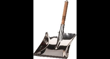 Stofblik - Vuilblik Rvs - Rubberen Lip - Houten Handvat + Ophangoog