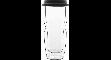 Luigi Bormioli Takeaway Koffiekop 46cl - Dubbelwandig Thermisch Glas - Siliconen Deksel - 1 stuk