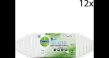 Dettol - Hygienische Doekjes - 2 in 1 - Handig voor onderweg - 12 x 12 stuks