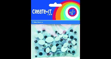 Haza Original Wiebeloogjes Knutselset Create It - Bewegende Wiebel Ogen 100 Stuks - Zelfklevend