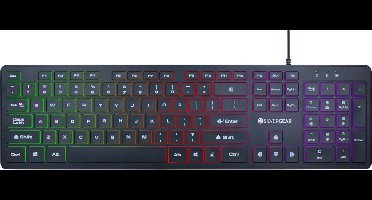 Silvergear Gaming Toetsenbord - Gaming Keyboard - QWERTY met LED - Platte Toetsen - Bedraad - Zwart