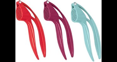 Metaltex By Tomado RVS Knoflookpers - Assorti 3 Kleuren Rood, Paars of Blauw