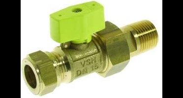 BPE Gaskogelkraan messing knel x koppeling buitendraad 1/2 x15 mm