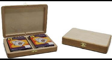 HOT Games houten speelkaarten kist - opbergdoos voor 2 decks kaarten.