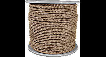 Polyester Touw – 200 meter – 5mm - Ecru – Gevlochten koord - Haspel