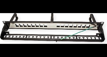 ROLINE 19" keystone patchpaneel, 16P, afgeschermd, zwart