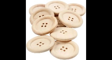 CC Houten Knopen 35 mm Naturel 10 stuks