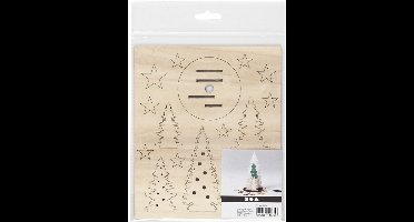 CC DIY Houten Figuren Kerstbomen l: 20cm b: 17cm