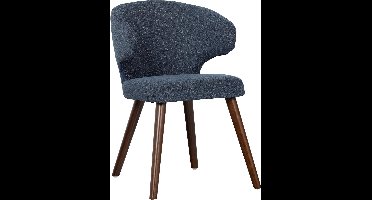 vtwonen Cape Eetkamerstoel - Gemeleerde Stof - Blauw - 77x55x65