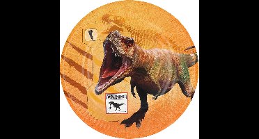 Boland - Set 8 papieren bordjes T-rex - Dino's - Dino - Kinderfeestje