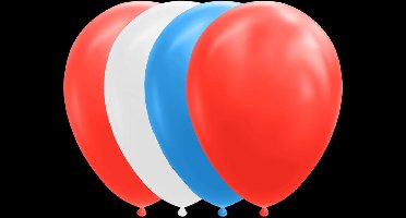 25x rood wit blauw ballonnen - koningsdag 12 inch-31 cm.