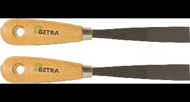 Betra Plamuurmes - 2x - werkbreedte 20 mm - conisch geslepen staal - houten greep