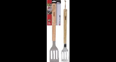 RVS BBQ/barbecue spatel met houten handvat 46 cm - BBQ gereedschap/benodigdheden - Vlees spatel