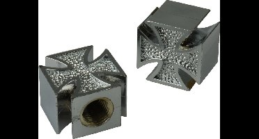 Vwp Ventieldop Set Cross Av Zilver Per 2 Stuks