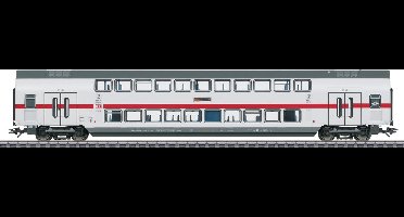 Märklin IC2 Dubbeldeks-Tussenrijtuig DBpza 682.2, 2e Klas 043490 - Lichtgrijs met Verkeersrode Sierstrepen