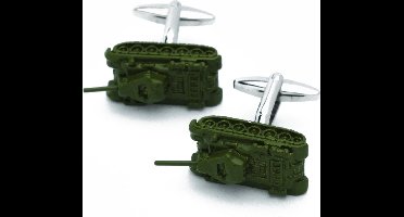 Manchetknopen - Tank Tankvoertuig Leger Groen