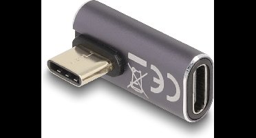 Delock USB-C haakse adapter | links/rechts (gedraaid) | USB4 40 Gbps | PD 100W | 8K 60Hz