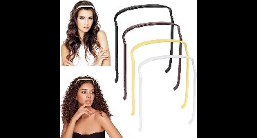 Vierkante Hoofdband, 4 Stuks Dikke Haar Grote Haarbanden, Onzichtbare Haarmenging Krullend Haar Hoepel Haarbanden Voor Mannen Vrouwen, Antislip Zonnebril Hoofdband, Unisex Kapsel Fixatie Tool Zonder Hoofdpijn