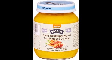 Biobim Groentehapje 4+ mnd Zoete Aardappel & Wortel 125 gr - 6x 125 gr - Voordeelverpakking