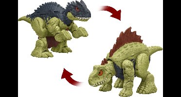 Jurassic World FIERCE CHANGERS DOUBLE DANGER Allosaurus & Dimetrodon, 6 jaar, Bruin, Groen, Kunststof