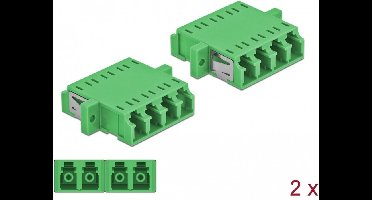 Optische vezelkoppeling LC Quad Vrouw naar LC Quad vrouwelijke single-mode 2 stuks groen