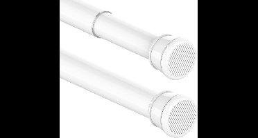 XL Gordijnstang, 1 stuk Gordijnroede , zonder boren, spanstang, telescoopstang, gordijn voor badkamer, raam, kledingkast, 70-120 cm, wit (diameter 25 mm)