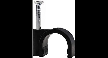 Tack Spijkerclips 10mm - Rond - Zwart - 100st per doosje