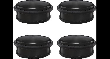 Protect-it Deurstopper/deurbuffer - 4x - D100 x H45mm - 1,15kg - zwart - premium - zonder montage