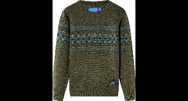 vidaXL - Kindertrui - gebreid - 128 - kakikleurig