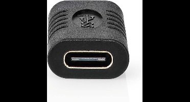Nedis USB-C Adapter - USB 3.2 Gen 2 - USB-C Female - USB-C Female - 4K@60Hz - 10 Gbps - Rond - Vernikkeld - Zwart - Doos