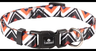Flamingo Stian - Halsband Honden - Halsband Stian Wit/zwart/oranje Xs 20-35cm 10mm - 1st - 128016 - 1st