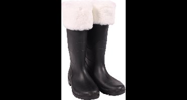 Witbaard Kerstlaarzen Deluxe Rubber/imitatiebont Zwart/wit Mt 44